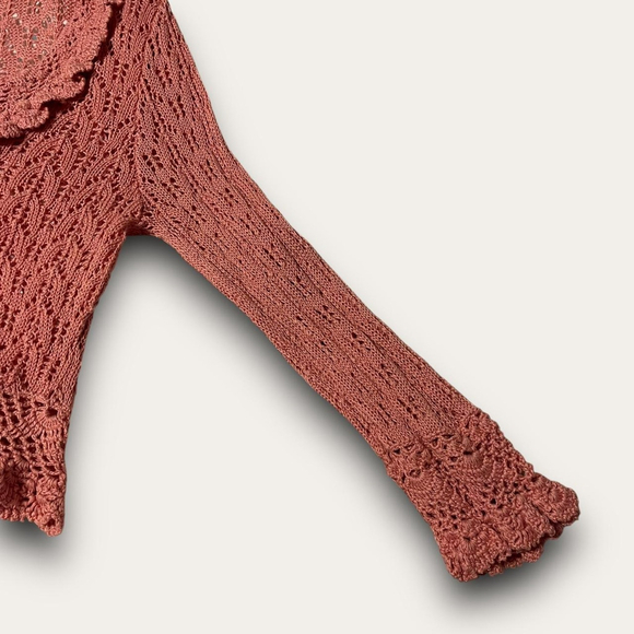 Y2K Pink Flyaway Cardigan Sweater Coquette Balletcore Intuitions Size Large - Picture 3 of 6